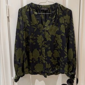 Truth Green and Black Floral Blouse